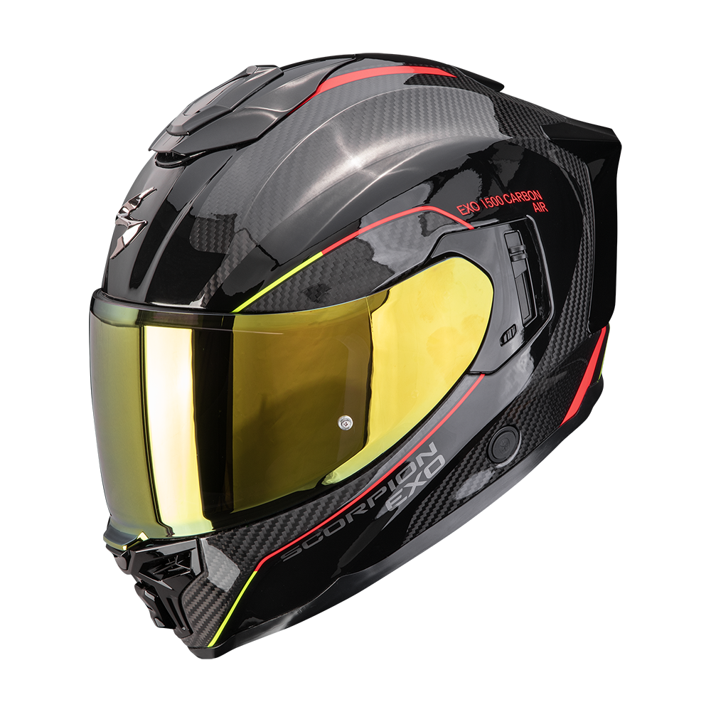 SCORPION EXO-1500 CARBON AIR MUNDI CASCO DE MOTO NEGRO ROJO AMARILLO