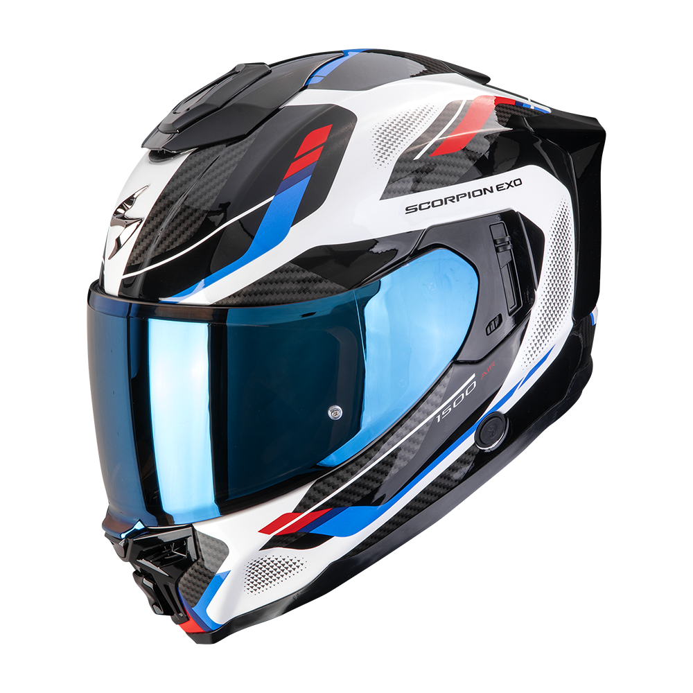 SCORPION EXO-1500 AIR SLEEK MOTORCYCLE HELMET White-Red-Blue