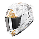 SCORPION EXO-1500 AIR APUS MOTORCYCLE HELMET Pearl White-Grey-Gold