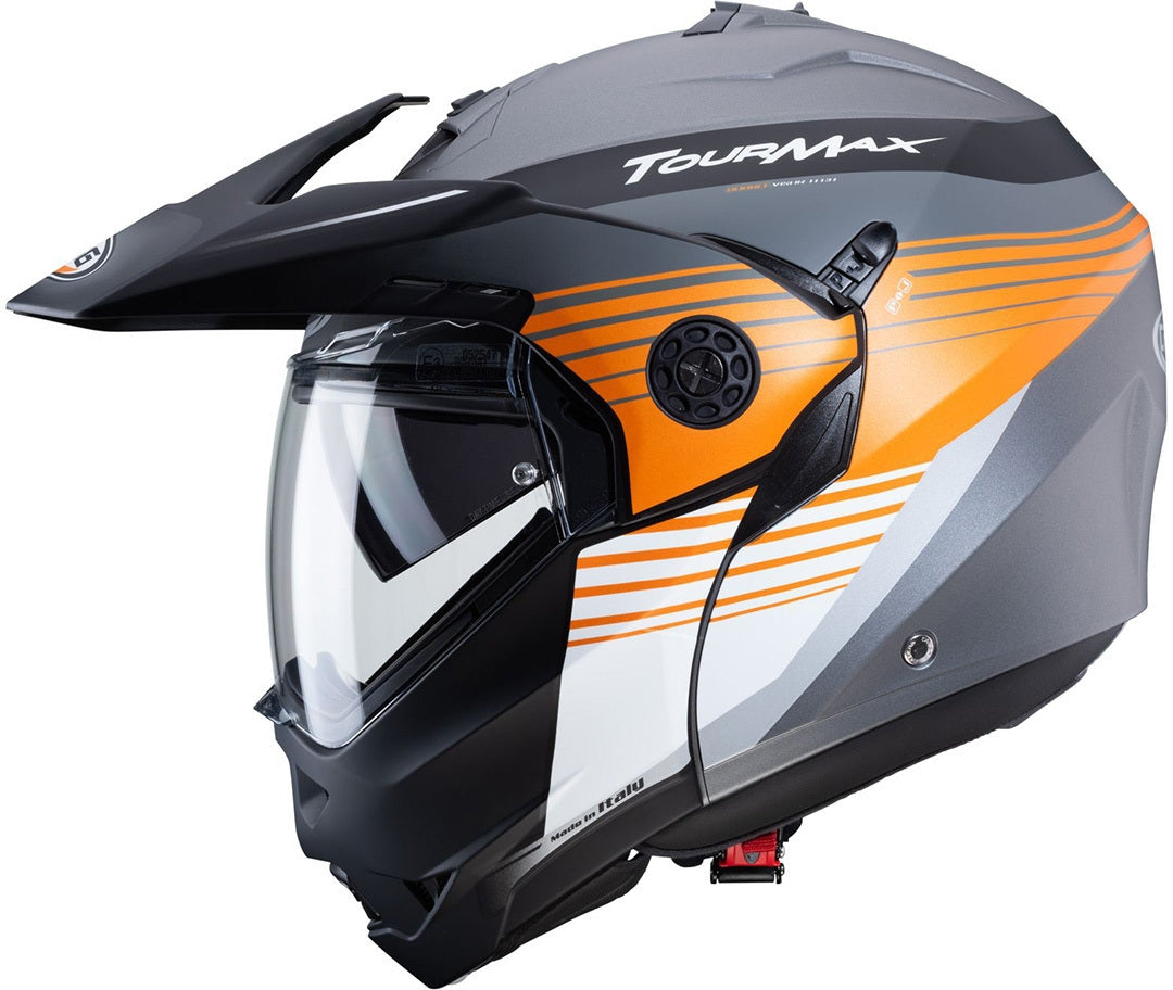 CABERG-Casco Tourmax Titan MATT/GUN/METAL/ORANGE/WHI