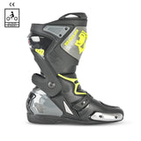 BELA - Botas Piel Race Pro ( R-6) Negro/Gris/Amarillo Fluor