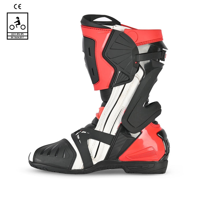 BELA - Botas Piel Race Pro (R-6) Blanco/Negro/Rojo