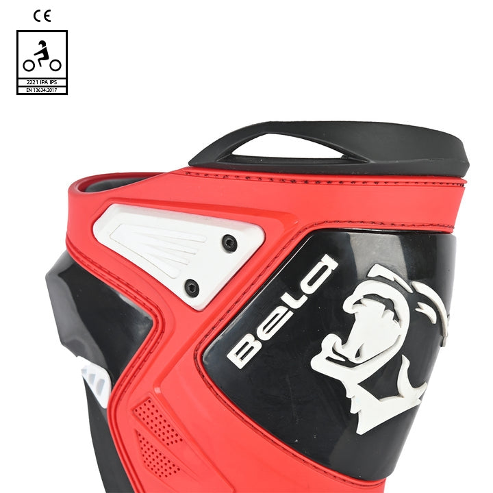 BELA - Botas Piel Race Pro (R-6) Blanco/Negro/Rojo