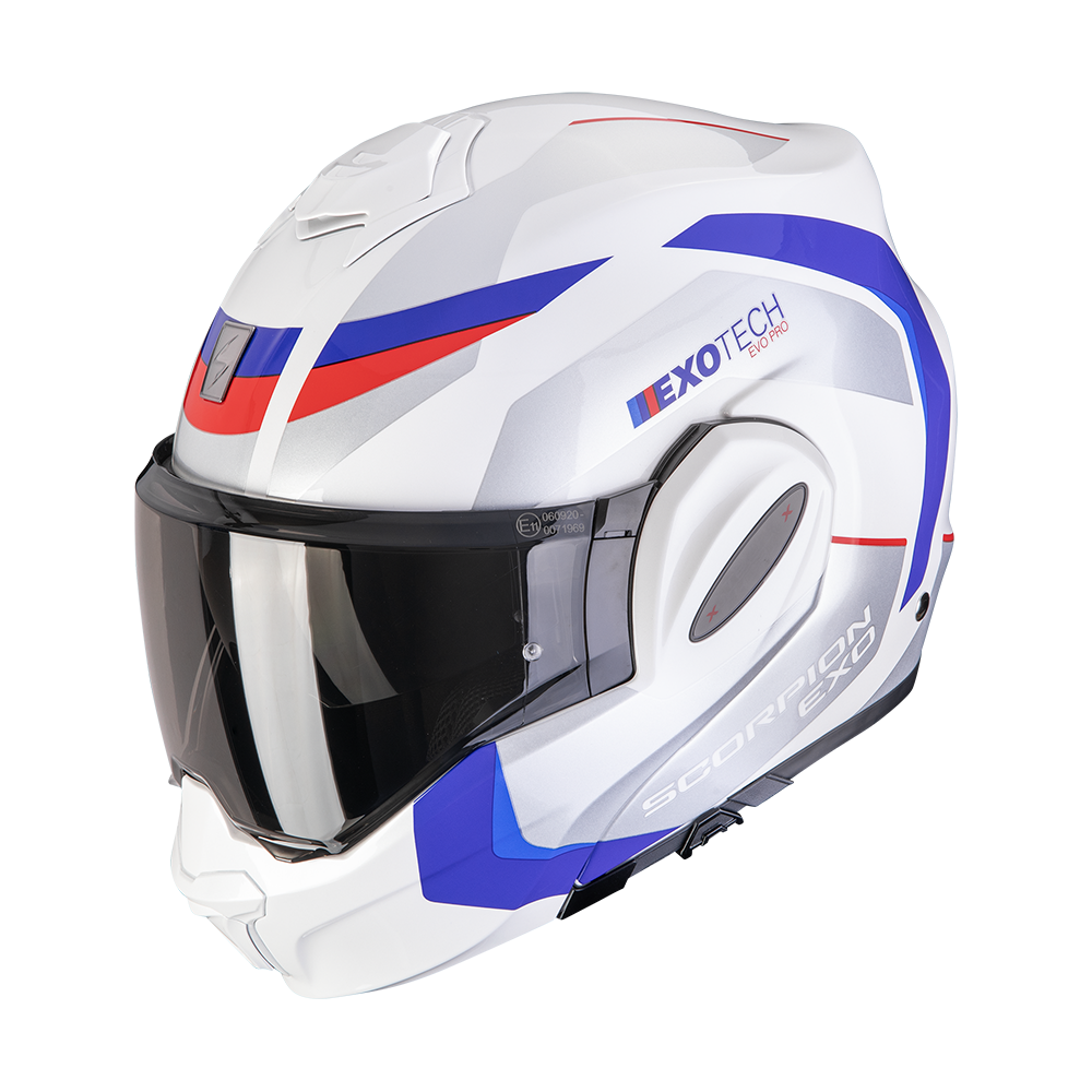 SCORPION EXO-TECH EVO PRO ACUTI CASCO DE MOTO Blanco-Azul-Rojo