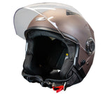 CAPACETE JET ZS-617 CASTANHO MATE CAFÉ 