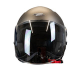 CAPACETE JET ZS-617 PRETO MATE PRATA-S 