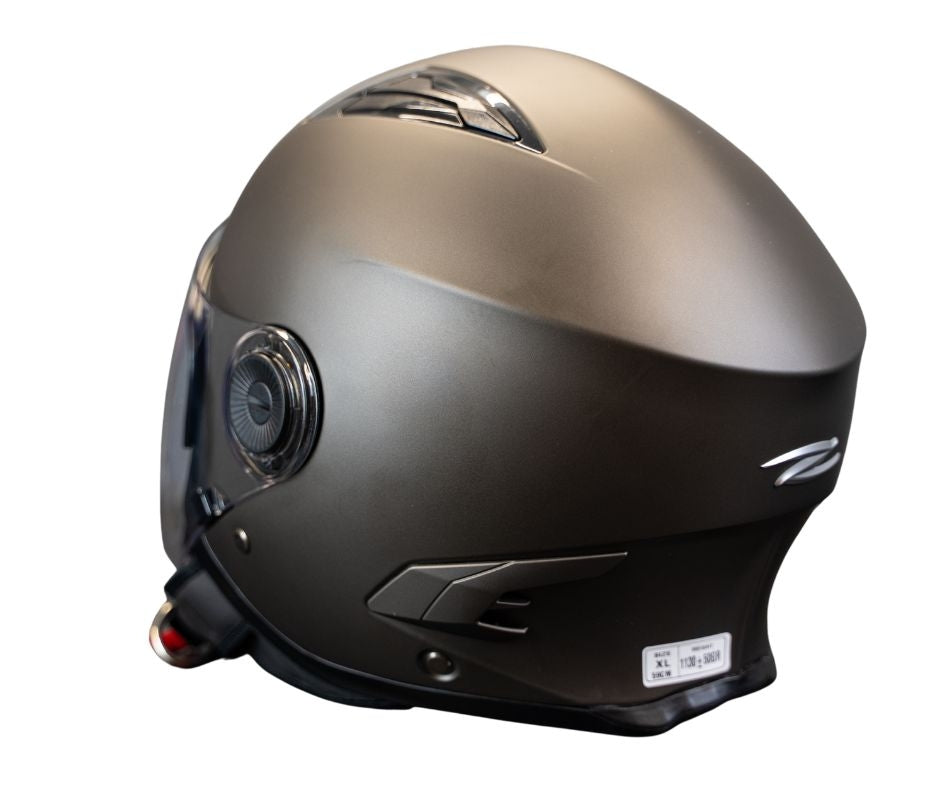 CASCO JET ZS-617 MATT BLACK SILVER-S