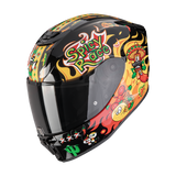 SCORPION EXO-JNR AIR YUCATAN CASCO DE MOTO NEGRO AMARILLO ROJO