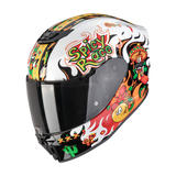 SCORPION EXO-JNR AIR YUCATAN CASCO DE MOTO BLANCO NARANJA NEGRO