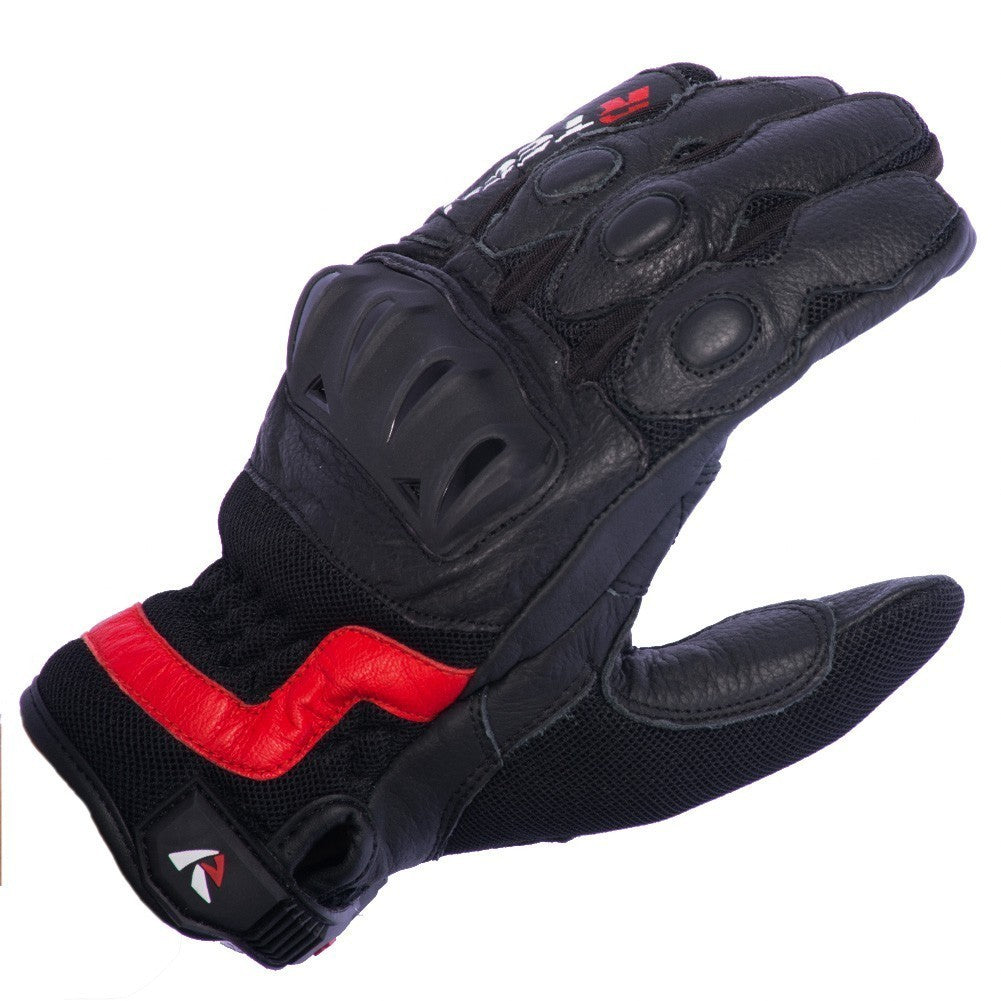 R-TECH - Guante Piel Vibo Negro/Rojo