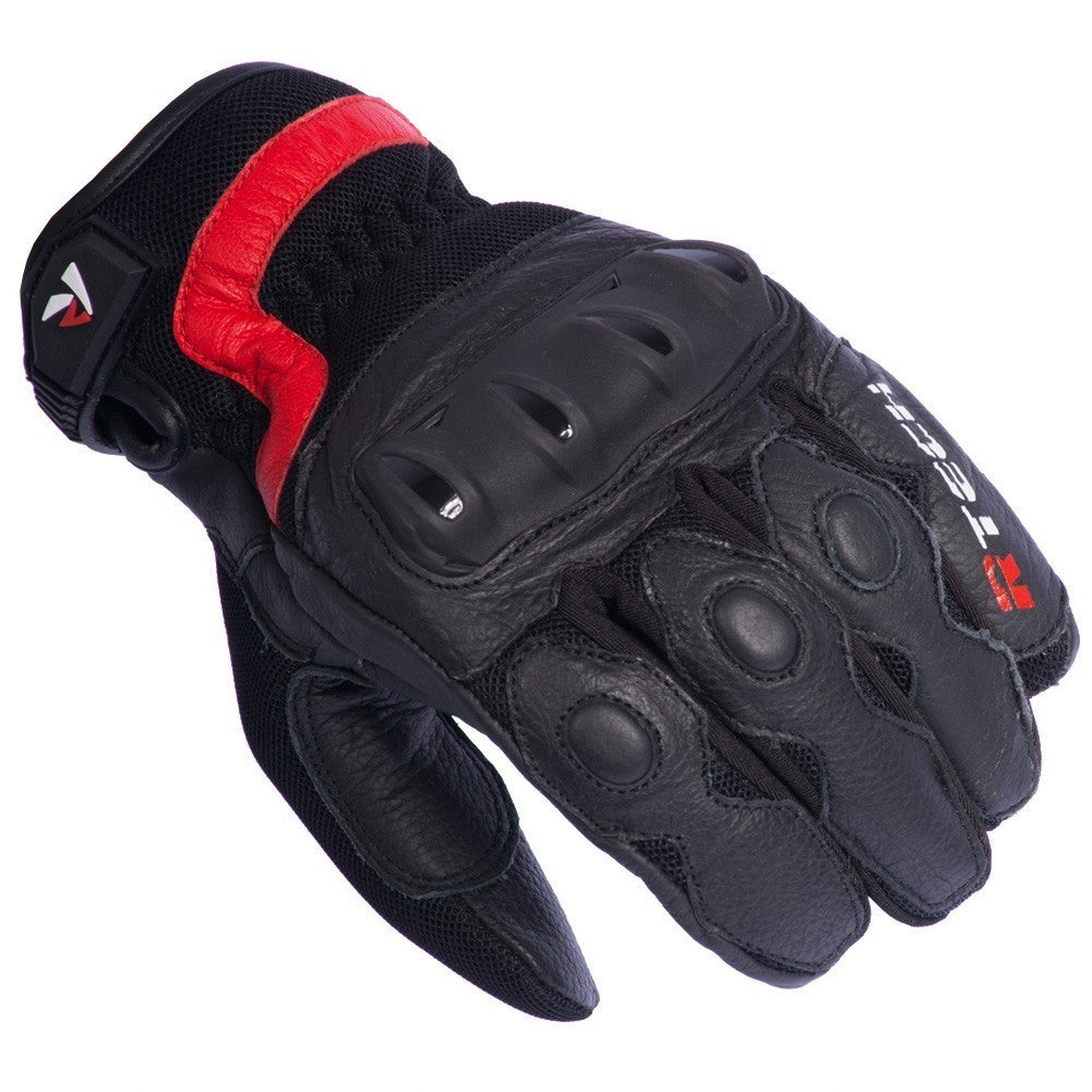 R-TECH - Guante Piel Vibo Negro/Rojo