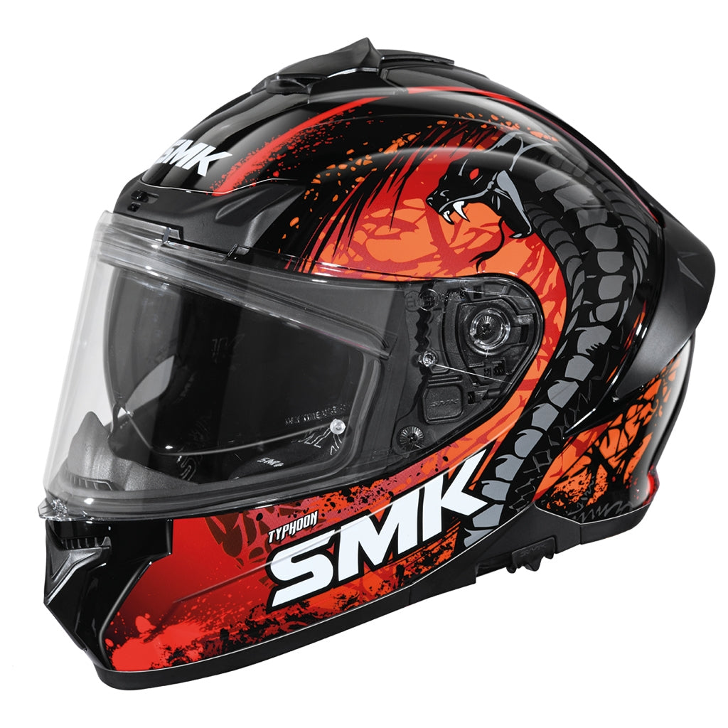 Smk Typhoon Casco de moto Touring con purpurina decorado con reptiles (GL 273)