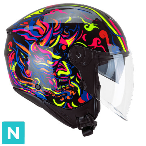 CGM 126S IPER DISCO Urban Motorradhelm Graphitgrün Fuchsia