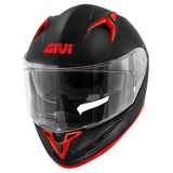 GIVI - CASCO FULL 50.9 ATOMIC SOLID NEGRO MT PLATA ROJO