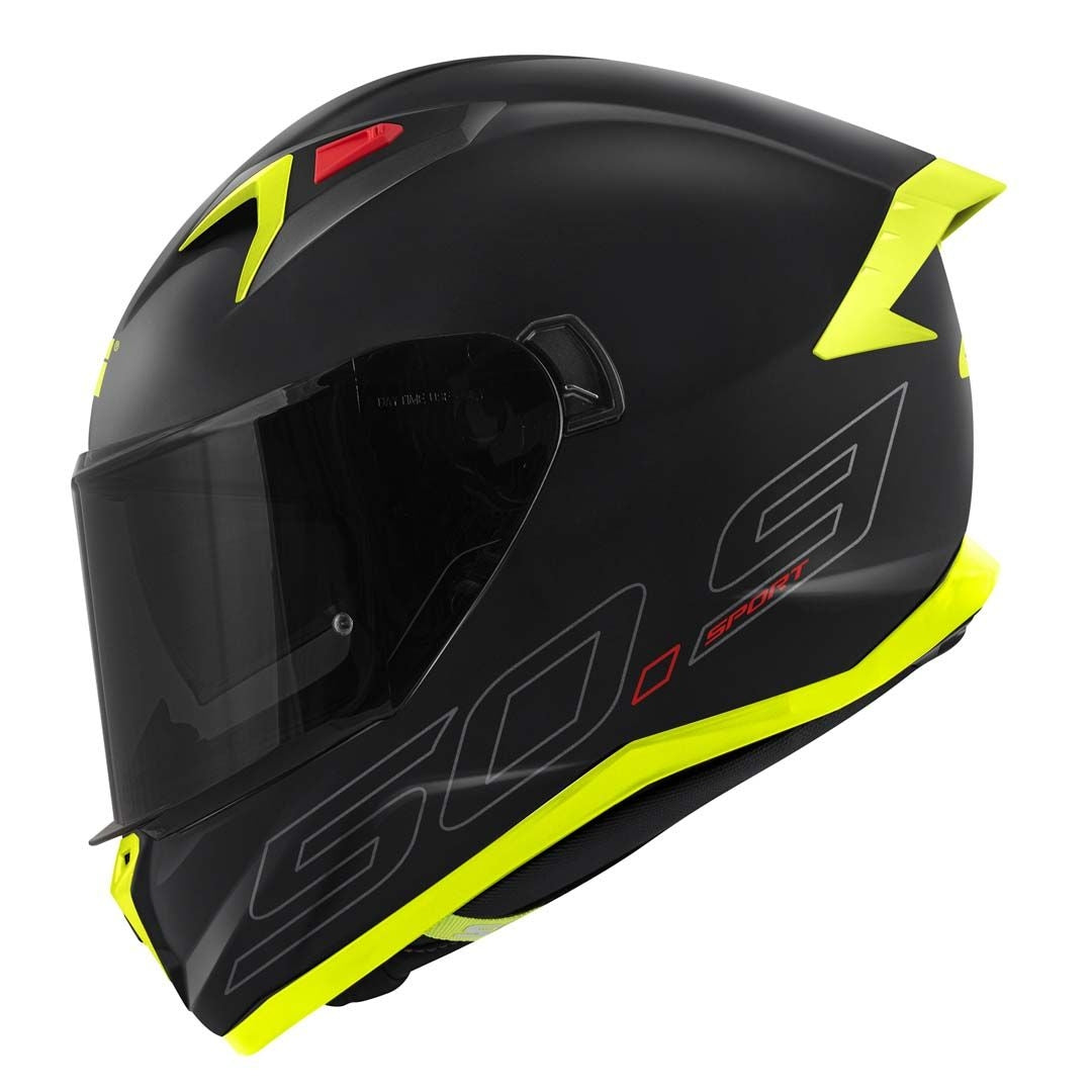 Casco de moto deportivo integral Givi 50.9 atomic solid negro mt plata amarillo