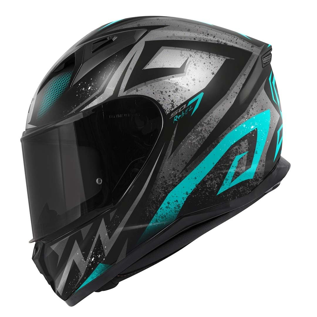 50.7 REBEL CASCO INTEGRAL AZUL CLARO NEGRO MATE