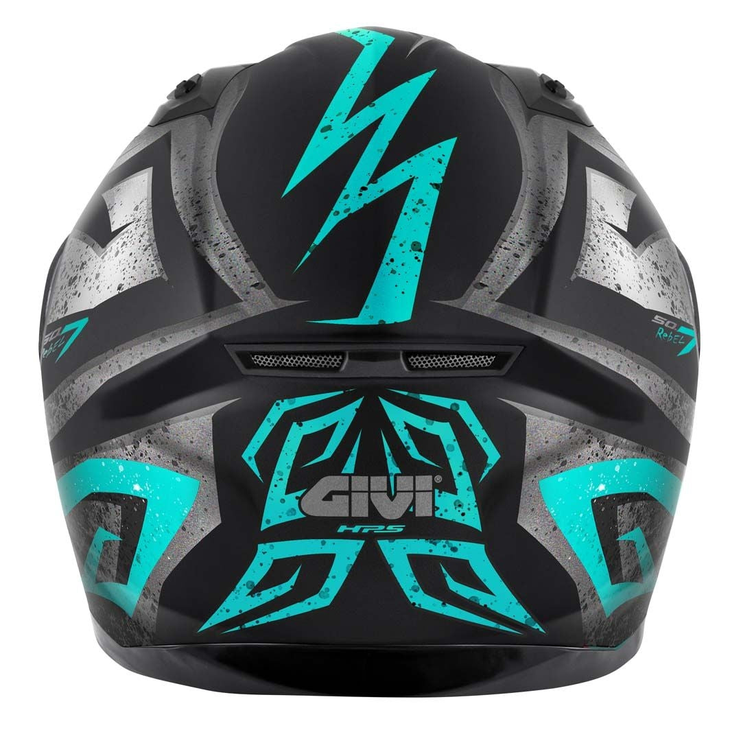 CASCO FULL 50.7 REBEL MATT BLACK LIGHT BLUE