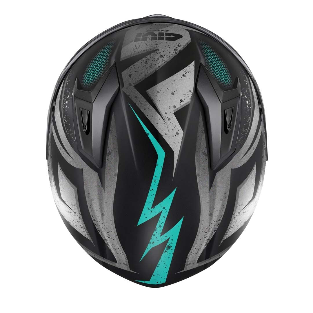 CASCO FULL 50.7 REBEL MATT BLACK LIGHT BLUE