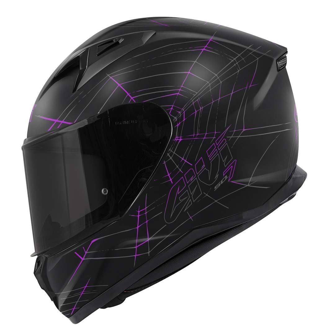 Givi 50.7F Phobia Negro mate Violeta casco integral deportivo para moto