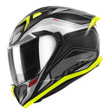 CASCO COMPLETO DE CARRERAS DE MOTOCICLETA GIVI 50.8 BRAVE NEGRO MT TITAN AMARILLO