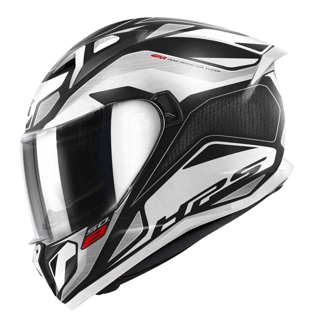 CASCO COMPLETO DE CARRERAS DE MOTOCICLETA GIVI 50.8 BRAVE BLACK MT TITAN SILVER