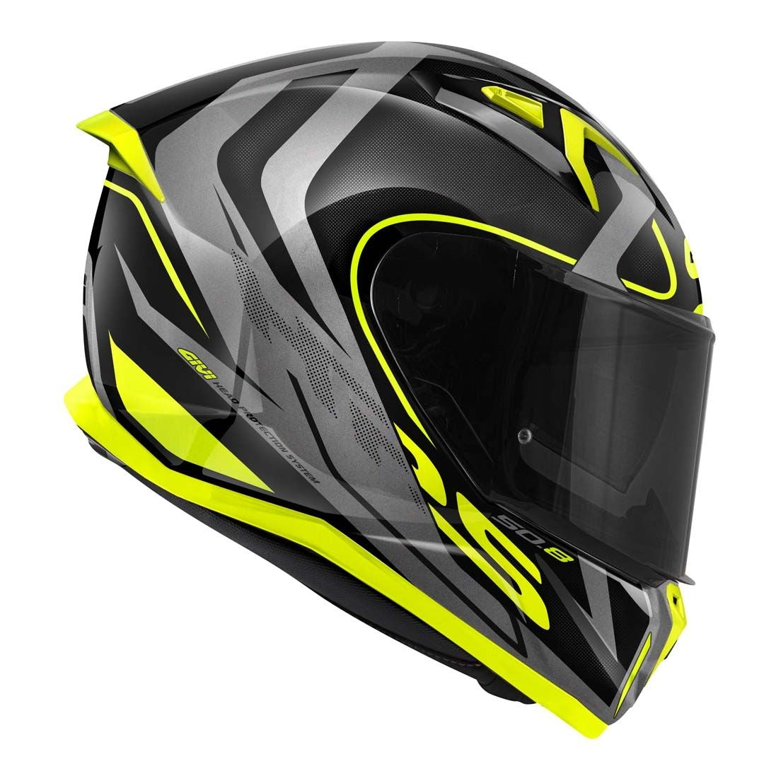 GIVI - CASCO FULL 50.8 RACER NEGRO TITANIO YELLOW