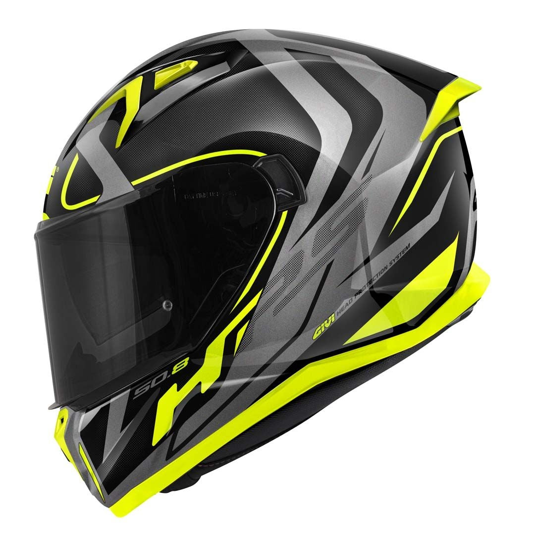 GIVI - CASCO FULL 50.8 RACER NEGRO TITANIO YELLOW