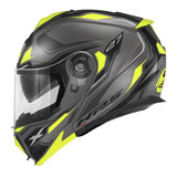 GIVI X.27 Dimension Titan Negro Amarillo Flip frontal en casco de moto de carretera