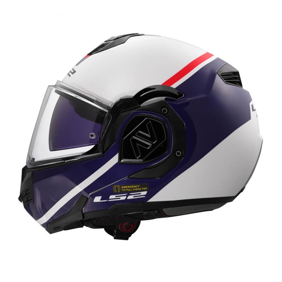 LS2 FF906 ADVANT SWIPE MODULAR MOTORCYCLE HELMET WHITE BLUE