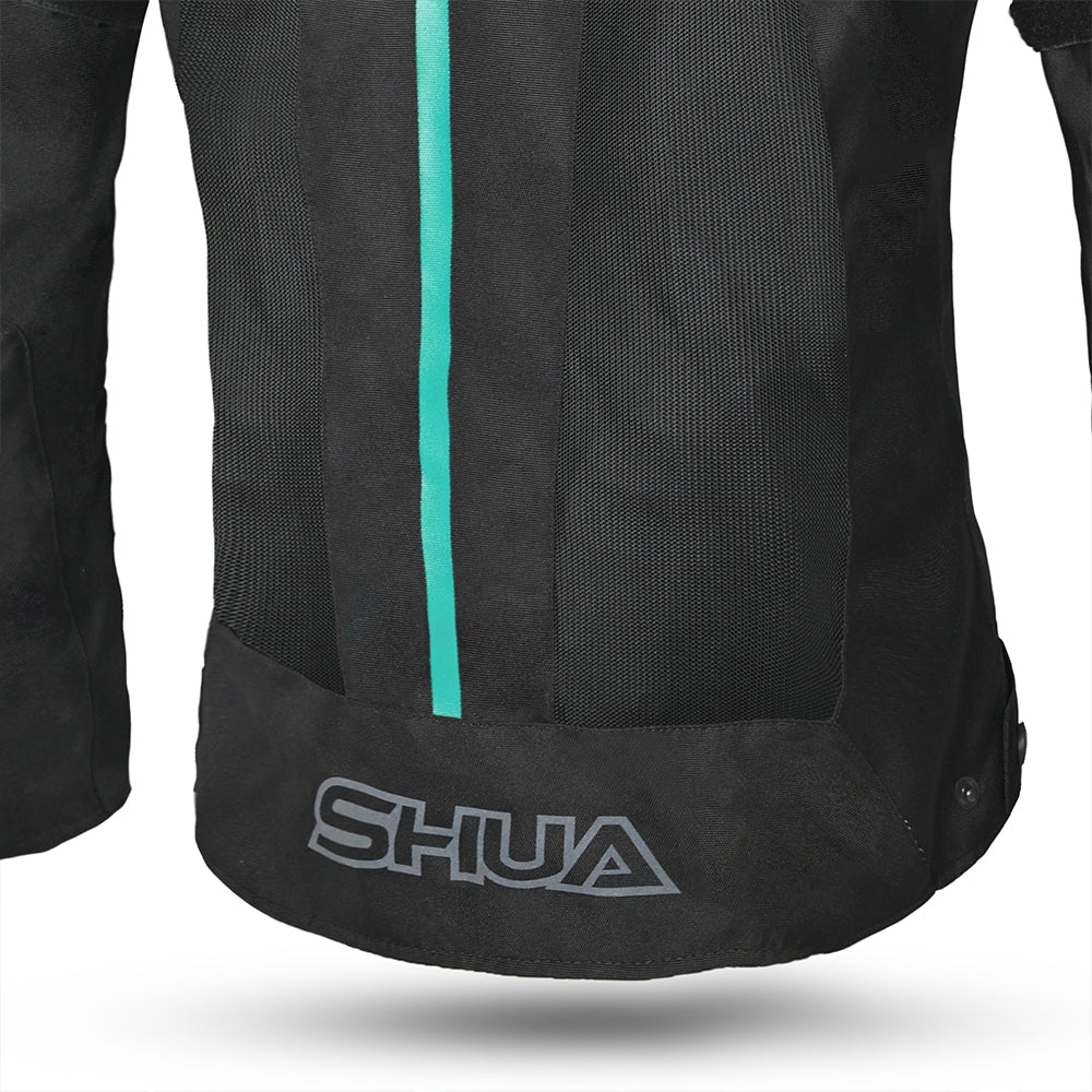 SHUA - Chaqueta Textil Gravity Mesh Lady Negro/Turquesa