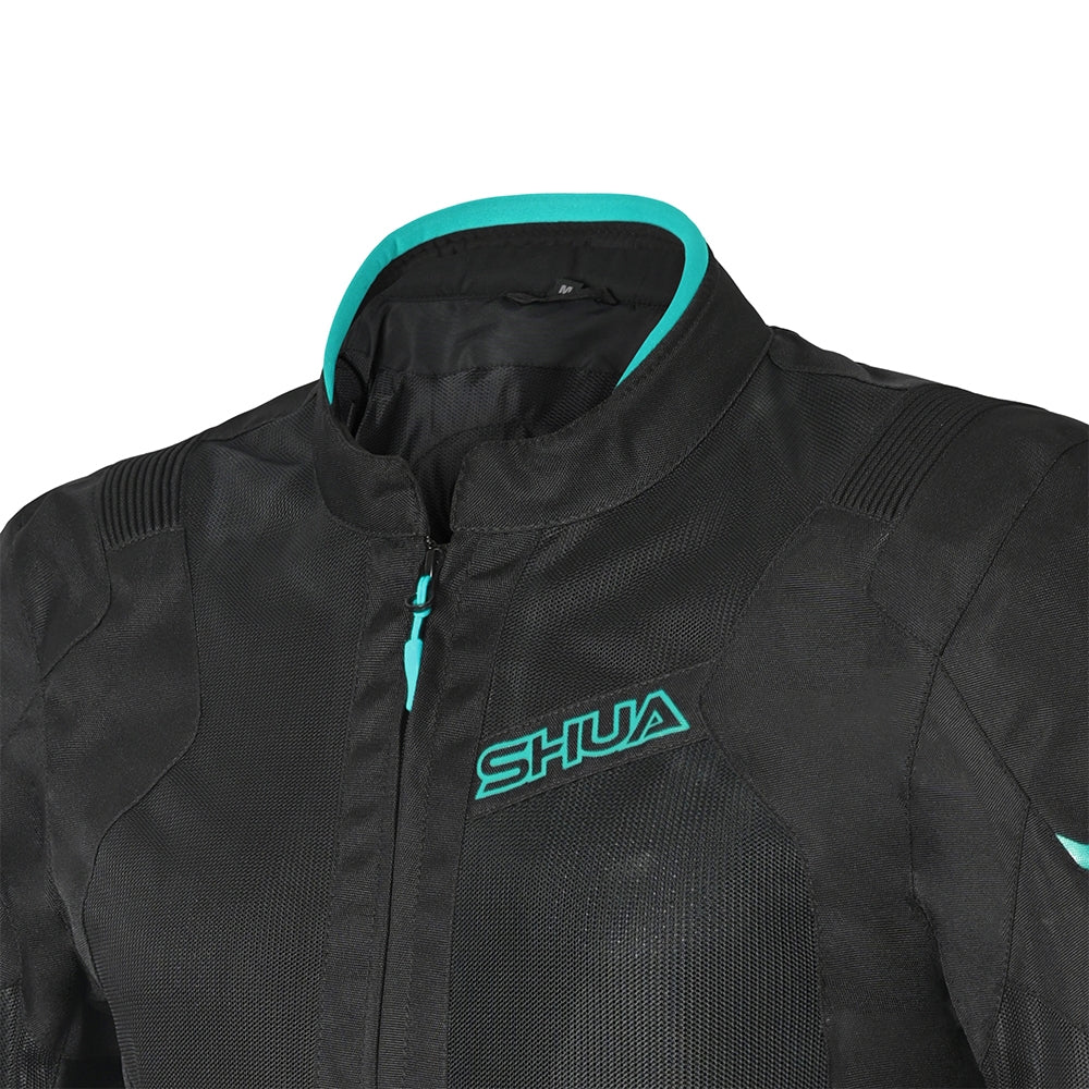 SHUA - Chaqueta Textil Gravity Mesh Lady Negro/Turquesa