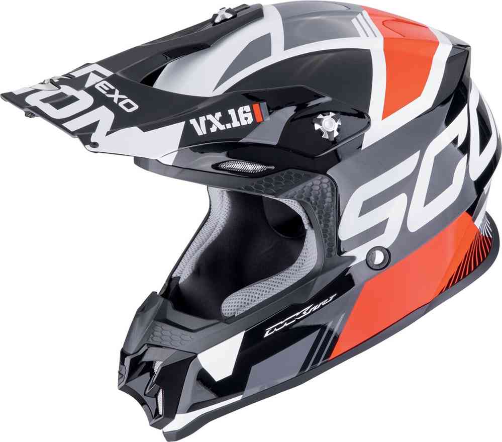SCORPION VX 16 EVO AIR ANALOG Enduro Moto Casco Negro Rojo - CASCO