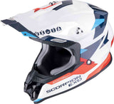 SCORPION VX-16 EVO AIR ROD Enduro Moto Casco Blanco Rojo Azul - CASCO
