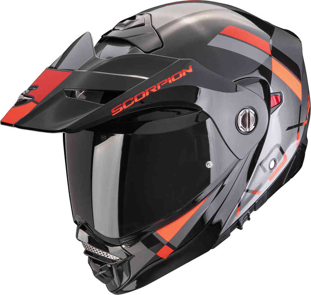 SCORPION ADX 2 GALANE Aventura Moto Casco Plata Negro Rojo - CASCO