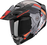 SCORPION ADX 2 GALANE Aventura Moto Casco Plata Negro Rojo - CASCO