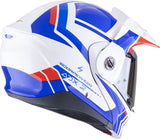 SCORPION ADX-2 LEWIS Aventura Moto Casco Blanco Azul Rojo - CASCO