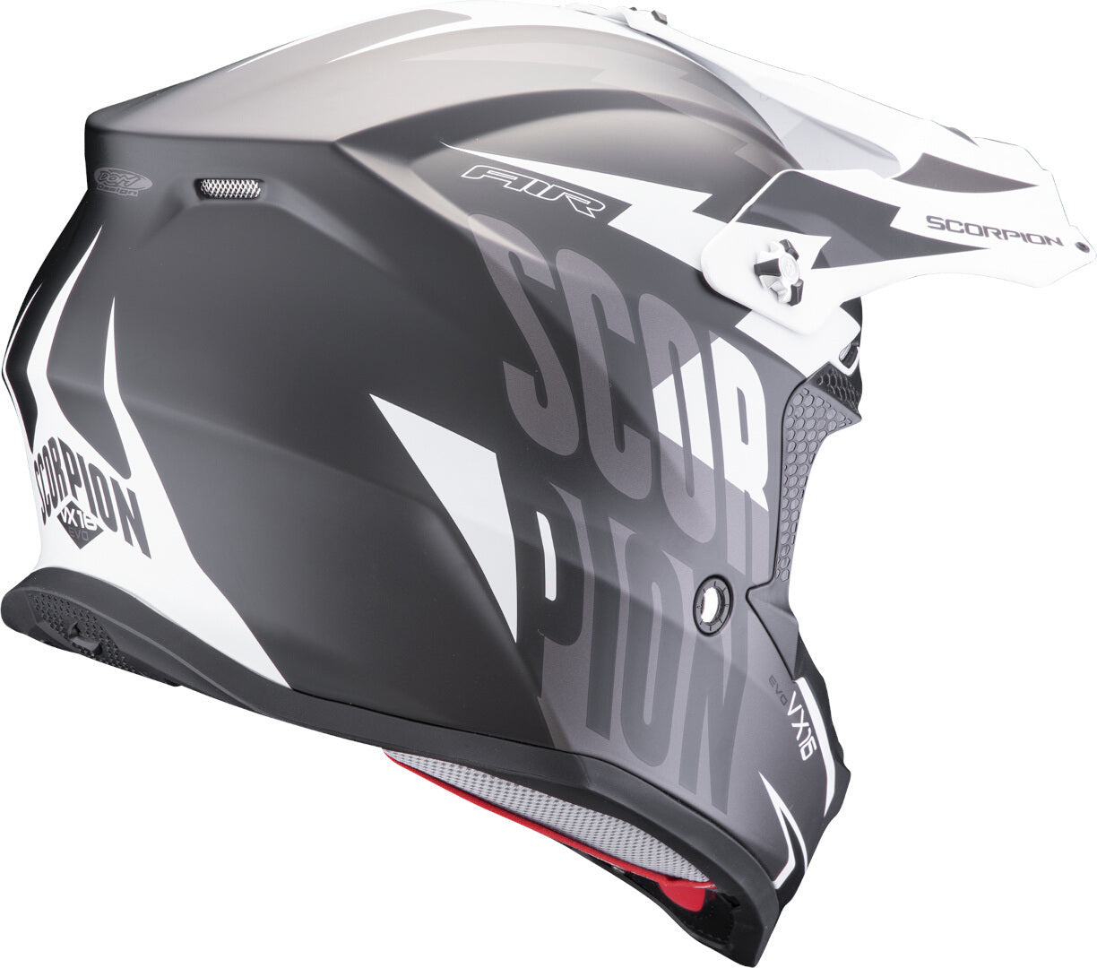 SCORPION VX 16 EVO AIR SLANTER Motocross Casco Negro Plata - CASCO