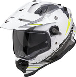 SCORPION ADF 9000 AIR FEAT Aventura Moto Casco Blanco Negro Amarillo - CASCO