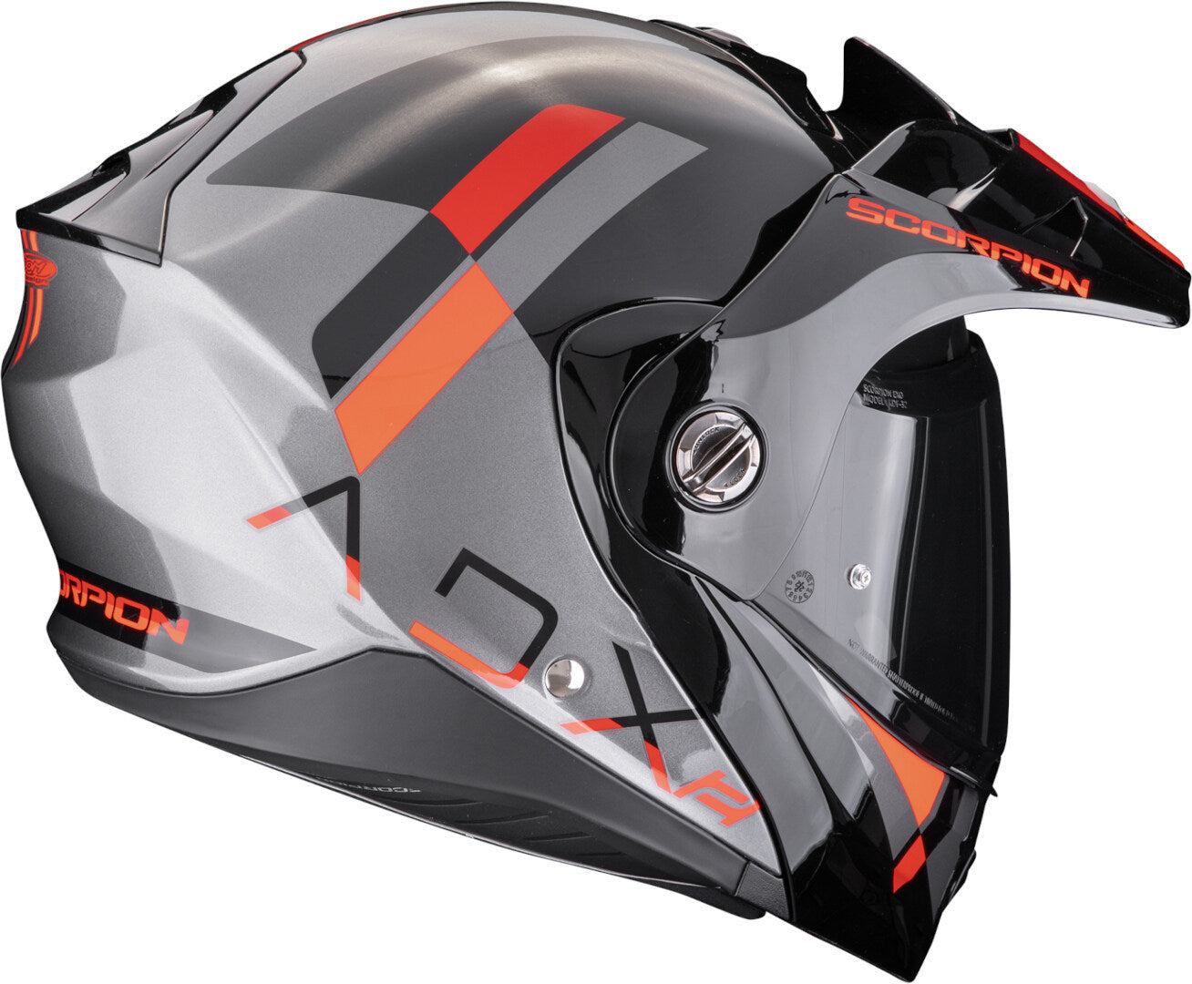 SCORPION ADX 2 GALANE Aventura Moto Casco Plata Negro Rojo - CASCO