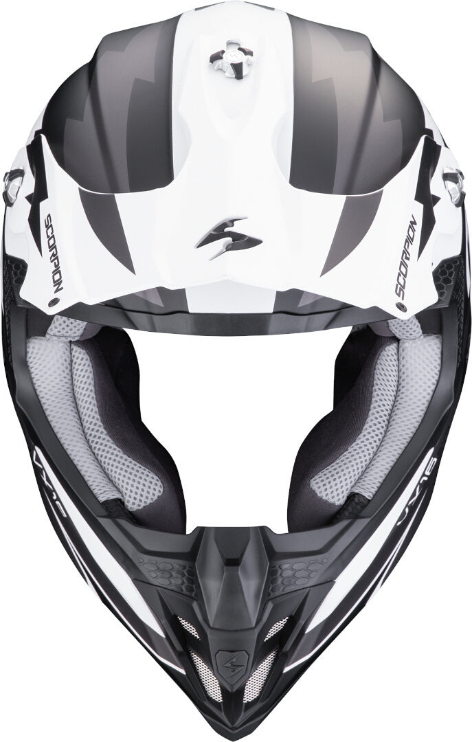 SCORPION VX 16 EVO AIR SLANTER Motocross Casco Negro Plata - CASCO
