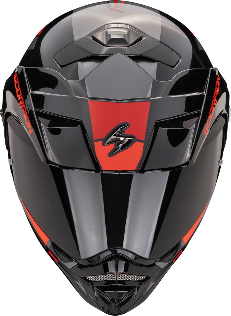 SCORPION ADX 2 GALANE Aventura Moto Casco Plata Negro Rojo - CASCO
