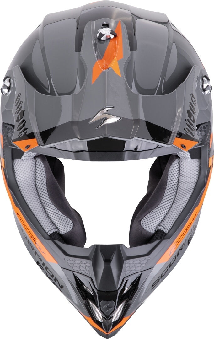 SCORPION VX-16 EVO AIR ROD Motocross Casco Blanco Gris Naranja - CASCO