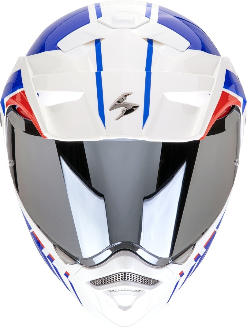 SCORPION ADX-2 LEWIS Aventura Moto Casco Blanco Azul Rojo - CASCO