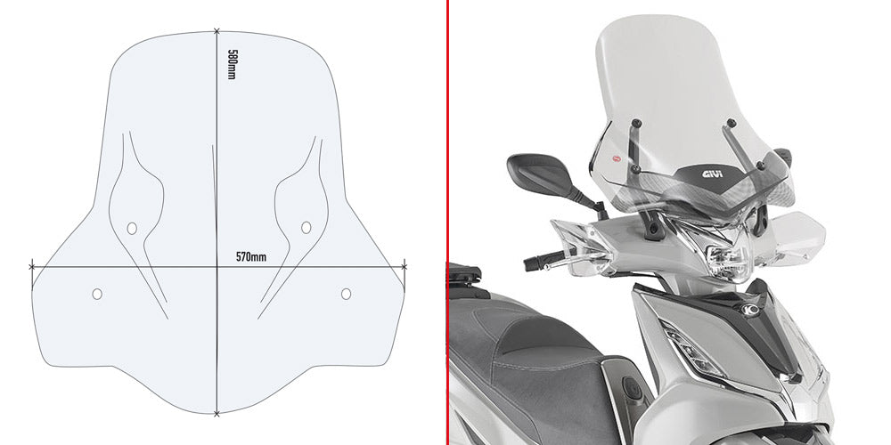 GIVI 6114DT parabrisas kitao d6114kitkymco.agility - Accesorios