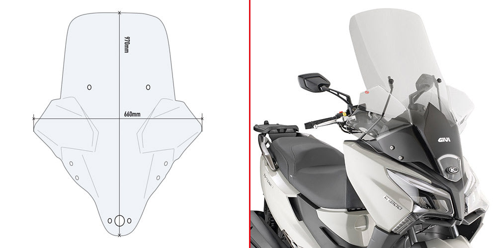 GIVI 6115DT PARABRISAS KITA KYMCO.XTOWN.125-300.CI - Accesorios