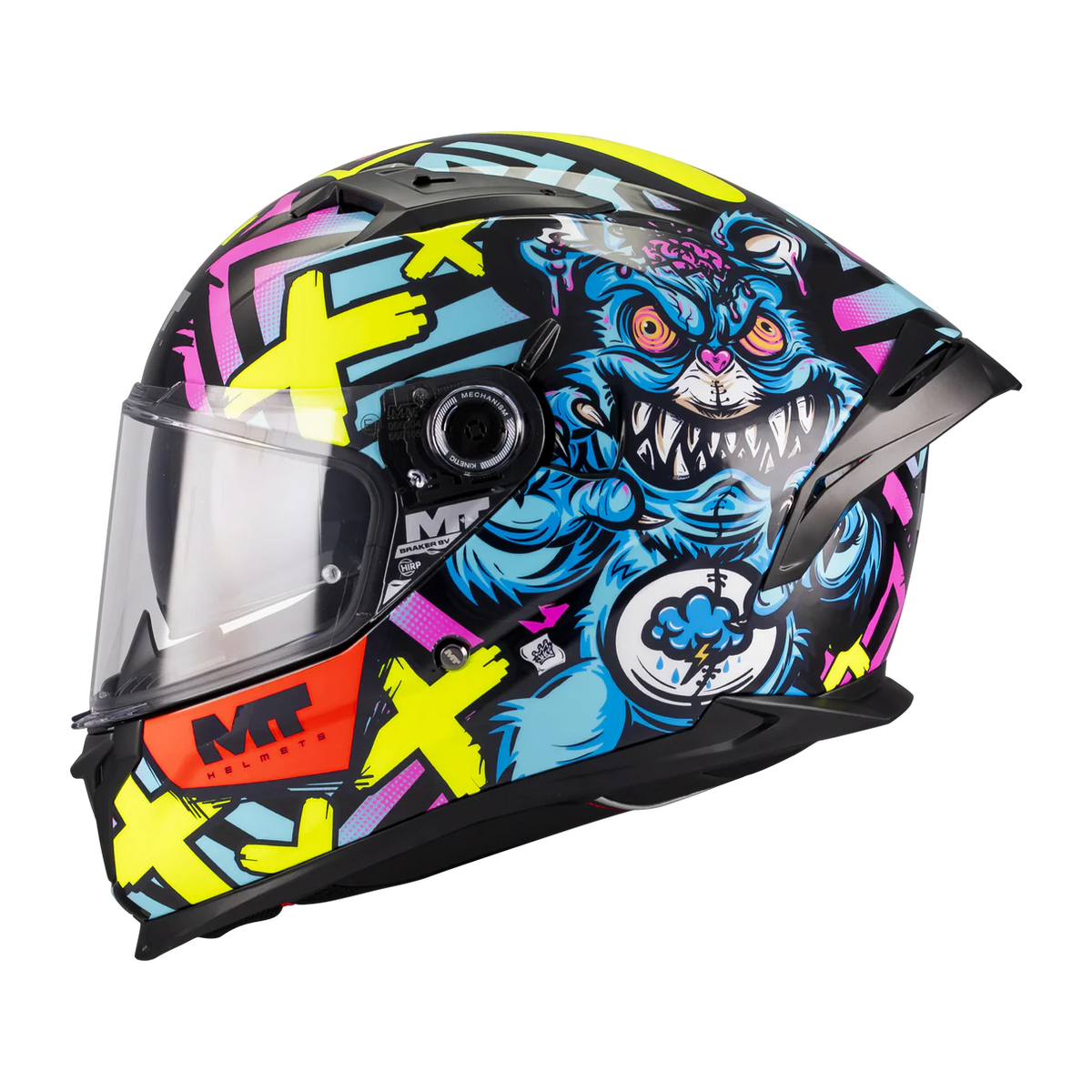 Casco integrale da moto MT Braker SV Crazy Teddy B7 (lucido)