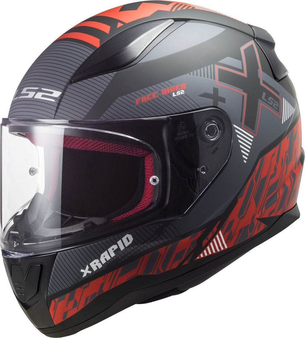 LS2 FF353 RAPID XTREET MATT BLACK RED