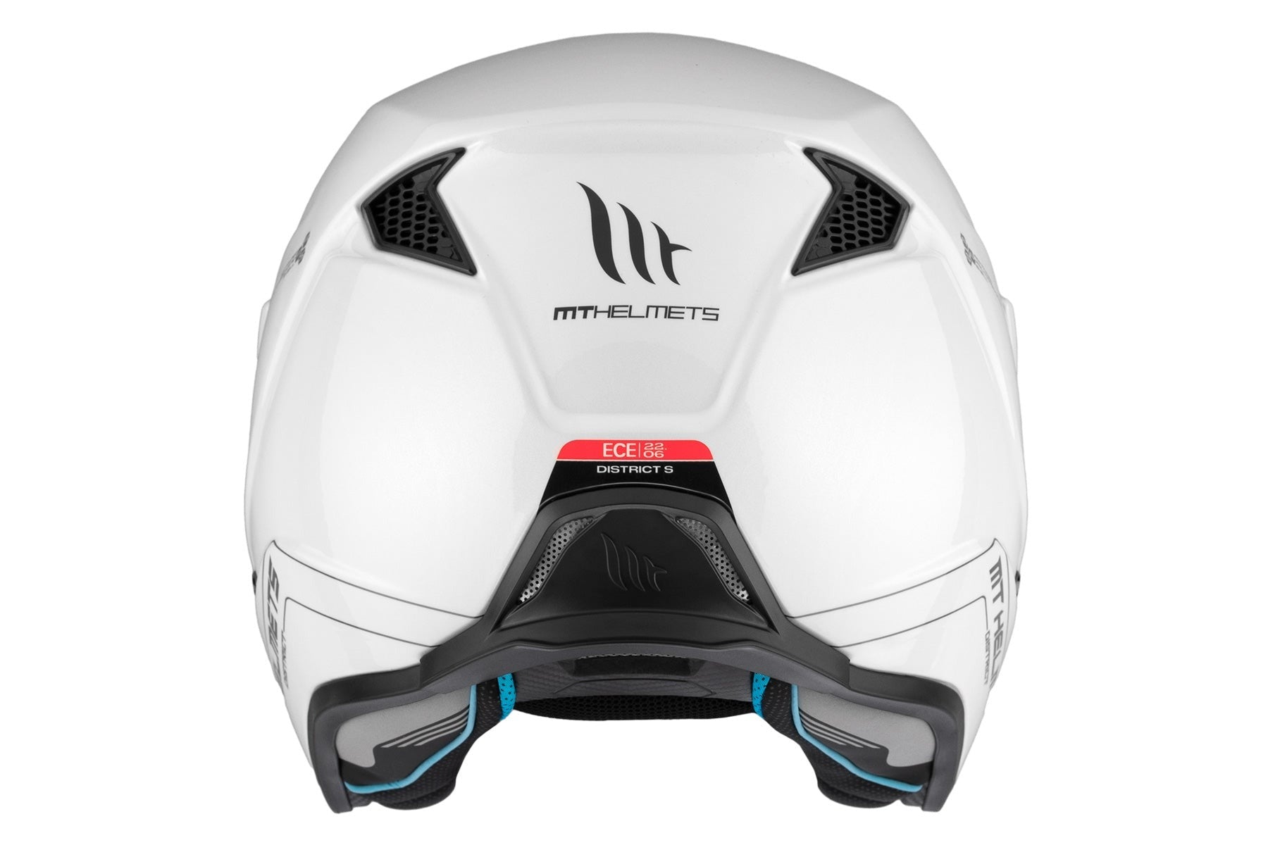 MT District Sv Solid A0 en blanco brillante Casco de moto todoterreno