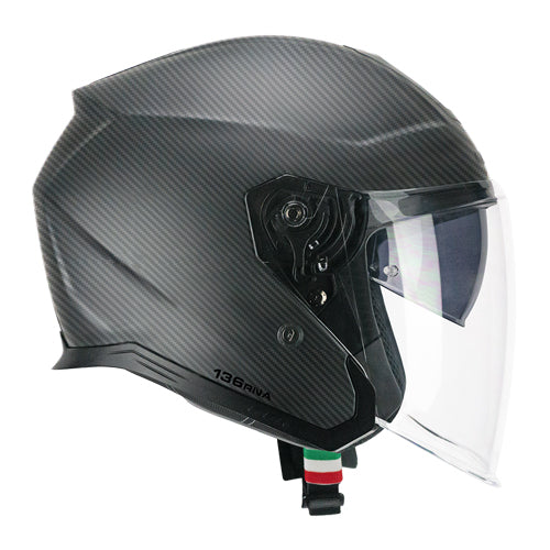 CGM 136A RNA MONO CASCO MOTO INTEGRALES CARBON NERO OPACO