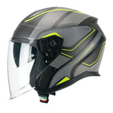CGM 136G RNA SPORT JET GRIS Amarillo Moto Casco Fluor Mate
